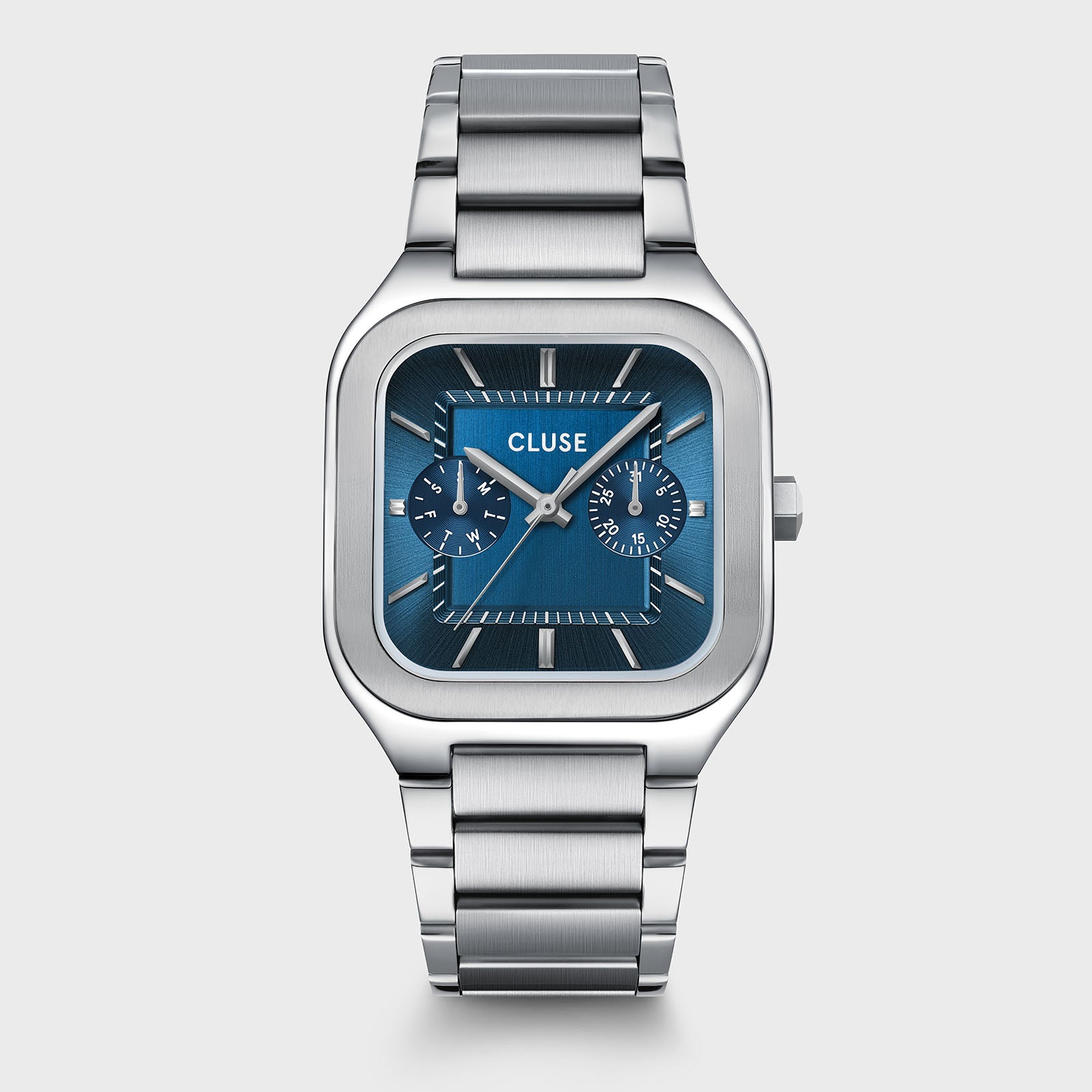 Silver blue watch
